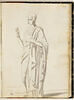 Etude d'après une statue de Minerve, et annotation manuscrite, image 1/2
