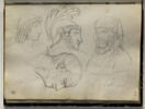 Têtes antiques et annotation manuscrite, image 1/2