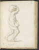Homme vu de profil tourné vers la droite, tenant sur son épaule droite un..., image 1/2