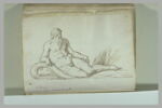 Figure de fleuve couché, vu de face, la tête de profil vers la droite, image 2/2