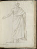 Homme drapé, vu de face, l'épaule et le bras droits découverts, la tête..., image 1/2