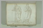 Deux femmes debout, drapées, celle de gauche accoudée à un socle haut, image 2/2