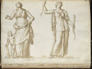 Deux femmes drapées, debout, celle de gauche avec un enfant nu à son côté..., image 1/2