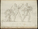 Deux hommes combattant, casqués, armés d'une épée et d'un bouclier,..., image 1/2