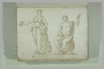Femme debout tenant une couronne dans la main droite et homme assis, ..., image 2/2