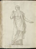 Femme drapée, debout, vue de face, le visage de profil vers la gauche, ..., image 1/2