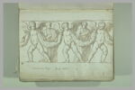 Amours guirlandophores encadrant deux hommes drapés, debout, image 2/2