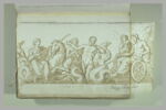 Un couple sur un char tiré par deux tritons fait face à une femme..., image 2/2
