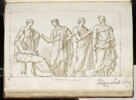 Trois femmes drapées en conversation, l'une d'elles assise, et, à droite,..., image 1/2