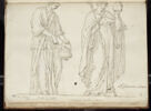 Diacre tenant un goupillon et un bénitier prècède un évêque..., image 1/2