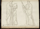 Un diacre, vu de profil vers la droite, lisant un ouvrage tenu par un..., image 1/2