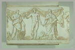 Deux femmes drapées entourant un homme tenant un foudre, image 2/2