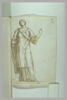 Femme debout, drapée, la tête inclinée vers la gauche, le bras gauche..., image 2/2