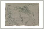 Ecuyère assise sur un cheval et compte manuscrit, image 2/2