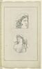 Etude d'une tête sculptée et d'un buste de femme dans un médaillon, image 1/2