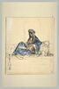 Femme turque à demie-étendue sur un divan et fumant le narguilé, image 2/2