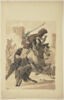 Combat entre un chevalier enlèvant une femme et un jeune homme, image 1/2