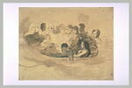Personnages dans une barque en mer, image 2/2