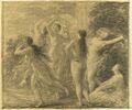 Le ballet des Troyens : cinq femmes dansant regardées par une femme assise, image 1/2