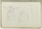 Le Christ descendu de la Croix (?) ; femme voilée assise ; notes manuscrites, image 1/2