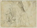 Etude de draperie d'une figure debout, coupée au visage et aux genoux, image 2/2