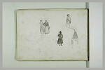 Deux femmes conversant ; figure ; homme, vu de dos ; clocher, image 2/2