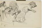 Trois études de caniche et chaise vue de derrière, image 1/4