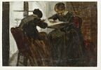 Deux femmes assises de chaque côté d'un métier à broder, image 1/2