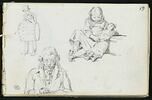 Homme battant tambour ; fillette et poupée ; homme, vu en buste, lisant, image 2/3