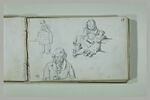 Homme battant tambour ; fillette et poupée ; homme, vu en buste, lisant, image 3/3