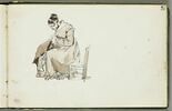 Femme assise, cousant, image 1/2
