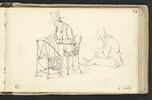 Etudes de figures assises dessinant, image 1/2