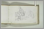 Etudes de figures assises dessinant, image 2/2