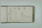 Etudes d'hommes debout, de têtes d'hommes et d'un homme dans un paysage, image 2/2
