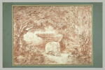Artiste dessinant un morceau d'entablement dans les Jardins Farnèse, image 2/2