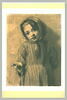 Petite fille debout, la main droite tendue, demandant la charité, image 2/2