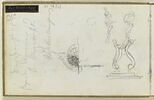 Deux croquis de figures, une arcade et pieds d'un meuble, image 1/3
