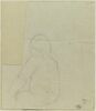 Croquis d'enfant assis, vu de trois-quart et de dos, image 1/2