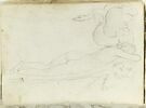Figure nue, allongée, dormant sur une peau de panthère, avec un cygne perché sur son épaule gauche, image 1/2