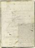 Croquis d'une tête de femme et de cheval ; plusieurs annotations et essais de plume, image 1/2