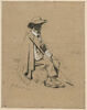 Homme assi, coiffé d'un chapeau à larges bords, image 1/3