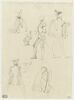 Feuille de croquis de costumes masculins du XVIè siècle, image 1/2