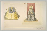 Etude pour une figure assise se cachant le visage dans la main et un Christ assis sur un trône, image 2/2
