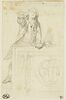 Homme en costume du XVIIIè siècle, s'appuyant à une table, image 1/2