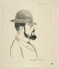 Portrait de Toulouse-Lautrec, en buste, de profil à droite, image 1/2