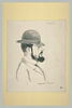Portrait de Toulouse-Lautrec, en buste, de profil à droite, image 2/2
