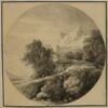Paysage avec une maison forte en haut d'une colline, image 1/2