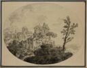 Paysage avec un village à flanc de colline, image 1/2