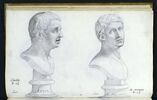 Deux bustes représentant l'un 'CLAUDIO' ; l'autre 'M. ANTONIO', image 1/3