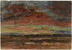 Paysage : Vue de l'étang de l'Aleva au soleil couchant, image 1/2